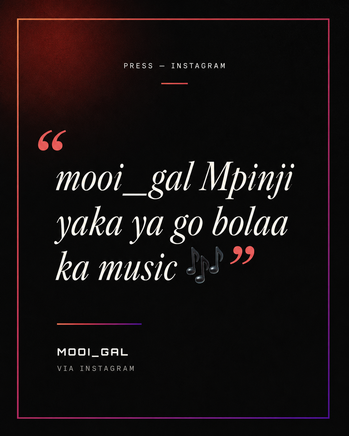 Press testimonial from mooi_gal via Instagram